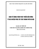 Luận án Tiến sĩ: Kinh tế nông thôn phát triển bền vững ở các huyện phía Tây của thành phố Hà Nội