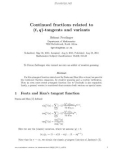 Báo cáo toán học: Continued fractions related to (t, q)-tangents and variants