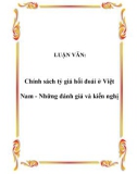 LUẬN VĂN:  Chính sách tỷ giá hối đoái ở Việt Nam - Những đánh giá và kiến nghị