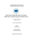 Luận văn Thạc sĩ Kinh tế: Phân tích tác động đến tiếp cận tín dụng chính thức tại huyện Gò Quao, tỉnh Kiên Giang