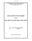 Sáng kiến kinh nghiệm THPT: Dạy phát âm cho học sinh THPT