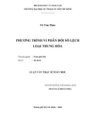 Luận văn Thạc sĩ Toán học: Phương trình vi phân đối số lệch loại trung hòa