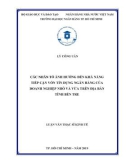 Luận văn Thạc sĩ Kinh tế: Các nhân tố ảnh hưởng đến khả năng tiếp cận vốn tín dụng ngân hàng của doanh nghiệp nhỏ và vừa trên địa bàn tỉnh Bến Tre