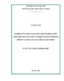 Luận văn Thạc sĩ Khoa học: Nghiên cứu phân loại mức độ ô nhiễm nước thải một số cụm công nghiệp ở Thành phố Hải Phòng và đề xuất giải pháp giảm thiểu