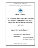 Luận văn Thạc sĩ Kinh tế: Các yếu tố tác động đến sự hài lòng của học viên đối với chương trình đào tạo trong môi trường doanh nghiệp Việt Nam