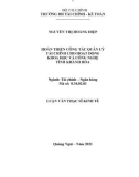 Tóm tắt Luận văn Thạc sĩ Kinh tế: Hoàn thiện công tác quản lý tài chính cho hoạt động khoa học và công nghệ tỉnh Khánh Hòa