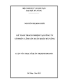 Luận văn Thạc sĩ Quản trị kinh doanh: Kế toán trách nhiệm tại Công ty cổ phần Lâm sản xuất khẩu Đà Nẵng