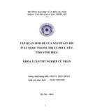 Tóm tắt Khóa luận tốt nghiệp khoa Văn hóa dân tộc thiểu số: Tập quán sinh đẻ của người Sán Dìu ở xã Ngọc Thanh, thị xã Phúc yên, tỉnh Vĩnh Phúc