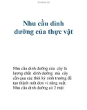 Nhu cầu dinh dưỡng của thực vật