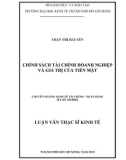 Luận văn Thạc sĩ Kinh tế: Chính sách tài chính doanh nghiệp và giá trị của tiền mặt