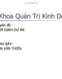 Thẩm định dự án - Khoa Quản trị Kinh doanh