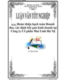 Đề tài:  Hoàn thiện hạch toán Doanh thu, xác định kết quả kinh doanh tại Công ty Cổ phần Mai Linh Hà Nội