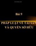 Bài giảng Bài 9: Pháp luật về tài sản và quyền sở hữu