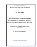 Luận văn Thạc sĩ Kinh tế: Một số giải pháp nhằm hoàn thiện hoạt động quản trị nguồn nhân lực tại Công ty BHNT Prudential Việt Nam