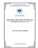 Luận văn Thạc sĩ Kinh tế: Phân tích các nhân tố ảnh hưởng đến sự hài lòng về chất lượng dịch vụ – Tại Ngân hàng Techcombank Chi nhánh Cà Mau