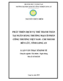 Luận văn Thạc sĩ Kinh tế: Phát triển dịch vụ thẻ thanh toán tại Ngân hàng Thương mại Cổ phần Công Thương Việt Nam - Chi nhánh Bến Lức, Tỉnh Long An