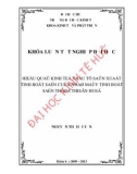 Khóa luận tốt nghiệp: Hiệu quả kinh tế đầu tư sản xuất tinh bột sắn của nhà máy tinh bột sắn Thừa Thiên Huế