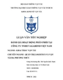 Luận văn Tốt nghiệp Khai thác vận tải: Đánh giá hoạt động phân phối tại Công ty TNHH Vagabond Việt Nam