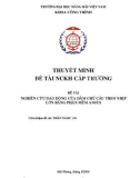 Đề tài nghiên cứu khoa học cấp trường: Nghiên cứu dao động của dầm chủ cầu treo nhịp lớn bằng phần mềm ANSYS