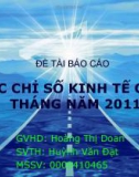 ĐỀ TÀI BÁO CÁO  CÁC CHỈ SỐ KINH TẾ CHÍN THÁNG NĂM 2011