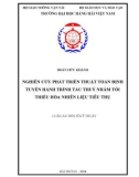 Luận án Tiến sĩ Kỹ thuật: Nghiên cứu phát triển thuật toán định tuyến hành trình tàu thủy nhằm tối thiểu hóa nhiên liệu tiêu thụ