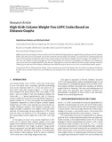 Báo cáo hóa học:   Research Article High Girth Column-Weight-Two LDPC Codes Based on Distance Graphs