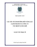 Luận văn Thạc sĩ Kinh tế: Các yếu tố ảnh hưởng đến năng lực cạnh tranh của công ty Tàu dịch vụ dầu khí