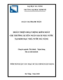 Tóm tắt Luận văn Thạc sĩ Tài chính Ngân hàng: Hoàn thiện hoạt động kiểm soát chi thường xuyên ngân sách nhà nước tại kho bạc nhà nước Đà Nẵng