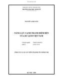 Tóm tắt luận án Tiến sĩ Kinh tế chính trị: Năng lực cạnh tranh điểm đến của du lịch Việt Nam