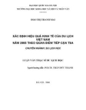 Luận văn Thạc sĩ Du lịch học: Xác định hiệu quả kinh tế của du lịch Việt Nam năm 2005 theo quan điểm tiếp cận TSA