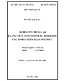 Tóm tắt luận án Tiến sĩ Y học: Nghiên cứu chế tạo IgG kháng vi rút Colti nhóm B họ Reoviridae cho bộ sinh phẩm ELISA Sandwich