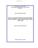 Luận văn Thạc sĩ Kinh tế: Quản lý rủi ro tín dụng tại Ngân hàng Nông nghiệp và Phát triển Nông thôn Việt Nam