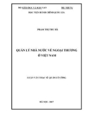 Luận văn Thạc sĩ Quản lý công: Quản lý nhà nước về ngoại thương ở Việt Nam