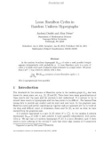 Báo cáo toán học: Loose Hamilton Cycles in Random Uniform Hypergraphs