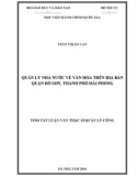 Tóm tắt Luận văn Thạc sĩ Quản lý công: Quản lý nhà nước về du lịch tại quận Đồ Sơn thành phố Hải Phòng