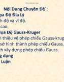 Thuyết trình: Các hệ tọa độ trong trắc địa thường dùng