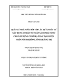 Luận văn Thạc sĩ Quản lý công: Quản lý nhà nước đối với các dự án đầu tư xây dựng cơ bản bằng ngân sách nhà nước cho xây dựng cơ sở hạ tầng tại huyện miền núi Đakrông, tỉnh Quảng Trị