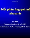 Nhận biết phản ứng quá mẫn với Abacavir