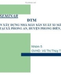 Dự án xây dựng nhà máy sản xuất xi măng IR tại xã Phong an, huyện Phong Điền, TT. Huế