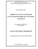 Luận văn Thạc sĩ Kinh tế: Nghiên cứu áp lực cạnh tranh của các doanh nghiệp may xuất khẩu tại TP.HCM