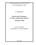 Luận văn Thạc sĩ Luật Hình sự và Tố tụng hình sự: Tội tổ chức đánh bạc từ thực tiễn huyện Tiên Du tỉnh Bắc Ninh