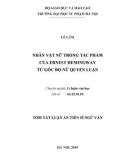 Tóm tắt Luận án Tiến sĩ Ngữ văn: Nhân vật nữ trong tác phẩm của Ernest Heminghway từ góc độ nữ quyền luận