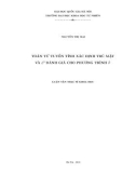 Luận văn Thạc sĩ Khoa học: Toán tử tuyến tính xác định trù mật và L mũ 2 đánh giá cho phương trình ¯∂
