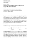 Báo cáo hóa học:   Research Article Relations between Limit-Point and Dirichlet Properties of Second-Order Difference Operators A. Delil