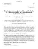 Báo cáo khoa học: Relation between ecological conditions and fir decline in a sandstone region of the Vosges mountains (northeastern France) Anne-Laure Thomasa, Jean-Cl.