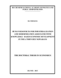 The doctoral thesis in economics: Human resources for industrialization and modernization associated with knowledge - based economic development in Thua Thien Hue nowadays