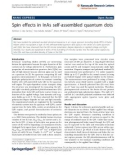 Báo cáo hóa học:  Spin effects in InAs self-assembled quantum dots