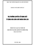 Tóm tắt Luận án Tiến sĩ: Thị trường quyền sử dụng đất ở Cộng hòa Dân chủ Nhân dân Lào