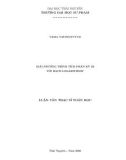 Luận văn Thạc sĩ Toán học: Giải phương trình tích phân kỳ dị với hạch logarithmic