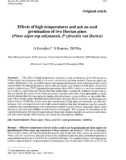 Báo cáo lâm nghiệp: Effects of high temperatures and ash on seed germination of two Iberian pines (Pinus nigra ssp salzmannii, P sylvestris var iberica)